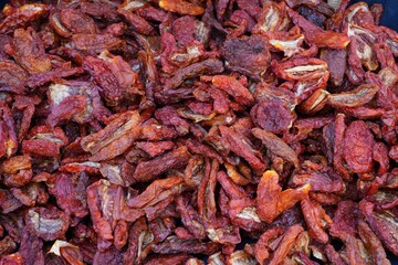 Sundried tomatoes in bulk at a French farmers market