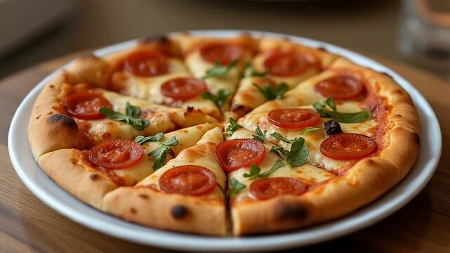  Detroit-Style Pizza served authentically on a plate
