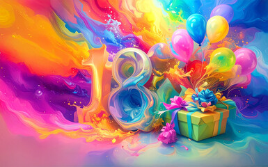 Cartolina di auguri dei 18 anni