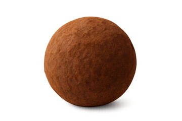 Fototapeta premium Delicious round chocolate truffle covered in cocoa powder on transparent background