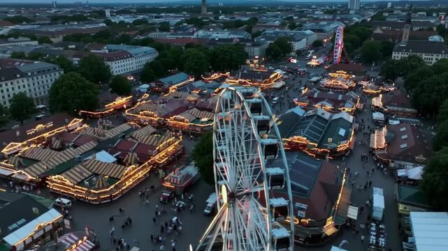 Oktoberfest Munich Beer Tents Twilight