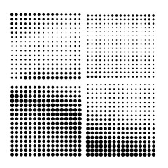 Halftone gradient. Dotted gradient, smooth dots spraying and halftones dot pop art comix pattern