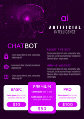 Chatbot and future technologies. Flyer, brochure