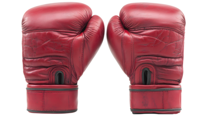 red boxing gloves isolated