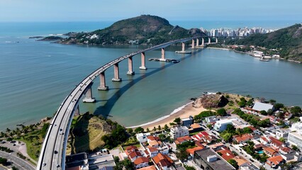 Third Bridge In Vitoria Espirito Santo Brazil. Iconic Structure Of Bridge Connecting Landmarks...
