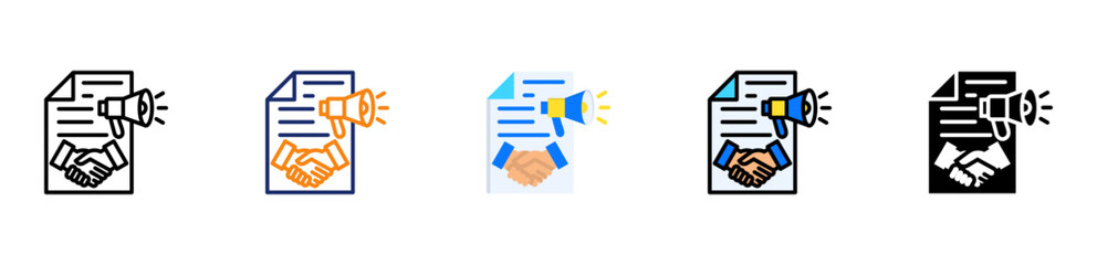 Contract Marketing Icon Multi Stle 