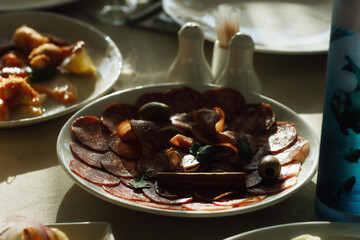 a dish on the banquet table before the holiday
