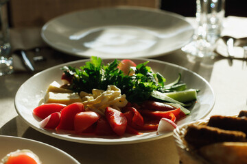 a dish on the banquet table before the holiday