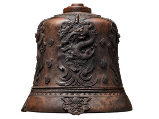 Intricate Dragon Carvings Adorn This Ancient Bronze Bell a Masterpiece of Asian Art