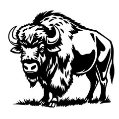 Black Bison Animal Icon