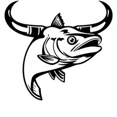 Black Bull Trout Animal Icon