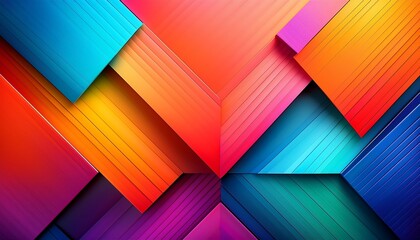 vibrant abstract geometric background with layered shapes and dynamic color gradients