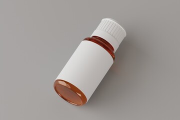 Clean Minimalist Amber Bottle with White Label and Cap Mockup