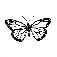 Black Stylish Butterfly Animal Icon