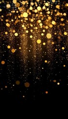 Gleaming Golden Dust Particles Drifting in Shimmering Light, Creating an Elegant Sparkling Display