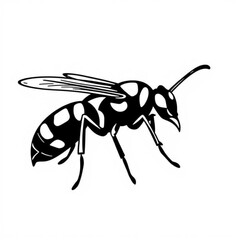 Black Wasp Animal Icon