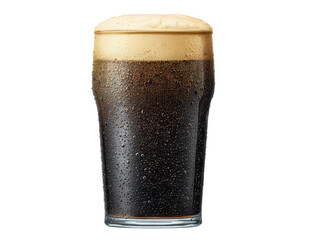 Refreshing Dark Beer in a Glass with Condensation Perfect for Thirsty Moments