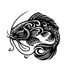 Naklejka premium Koi fish with decorative pattern isolated on white background in vector art
