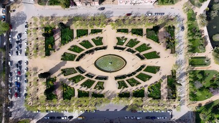 Ciutadella Park In Barcelona Catalonia Spain. Breathtaking Aerial Landscape Of Famous Leisure Park Of The City. Industry Skyline Commercial Building Awesome. Commercial Building Architecture Business.