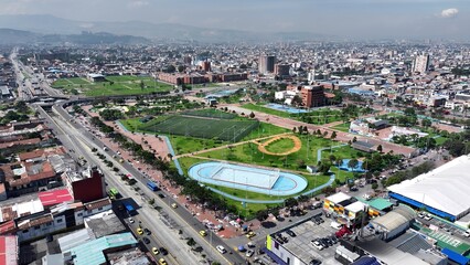 Parque Metropolitano Tercer Milenio In Bogota Cundinamarca Colombia. Bird Eye View Of Stunning...