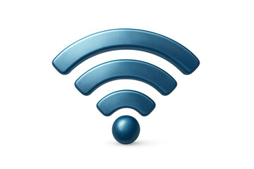 Blue wi-fi symbol representing wireless network connectivity on transparent background