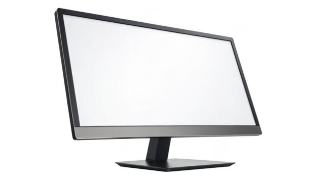 Modern computer monitor display isolated on transparent background