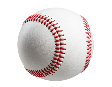 A - 3D Render of Baseball in Mid-Air with Motion Blur, Transparent Background.