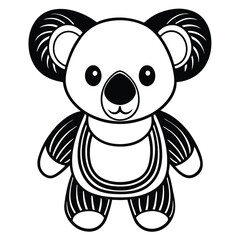 Cute koala bear cartoon illustration isolated on white background