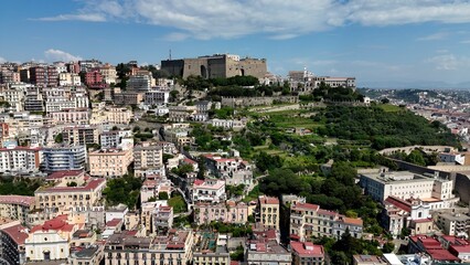 Naples Skyline In Naples Campania Italy. Aerial View Of A High-Rise Buildings And Traffic Showcasing Urban Life. Metropolitan Landscape High Rise Building Amazing. Metropolitan Town. Naples Campania.