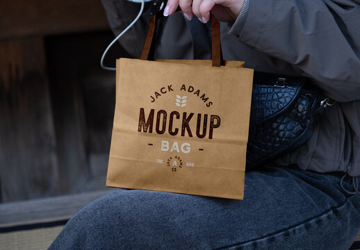 Mini Paper Shopping Bag Mockup