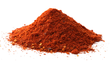 pile of Chile powder spices on white or Transparent background