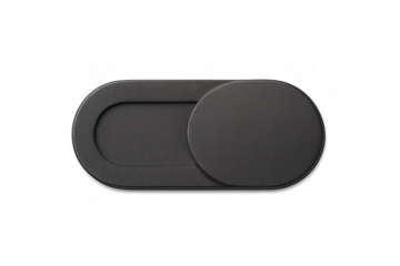 Webcam cover slide protecting privacy on transparent background