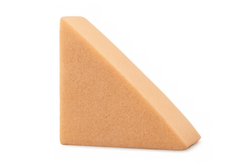 Triangular makeup sponge on transparent background for applying foundation
