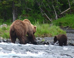 Brown bears in a river (1)