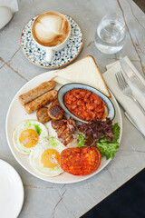 breakfast with fried egg and bacon