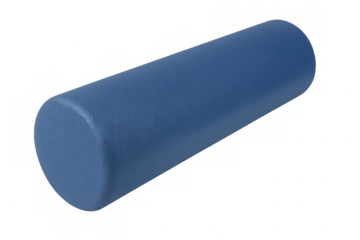 Blue foam roller isolated on transparent background for fitness and recovery