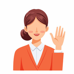 女性の手で手を振るジェスチャーの背景透過ベクター素材