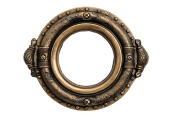Ornate brass porthole frame