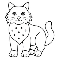 Fototapeta premium Cartoon lynx isolated on white background in black and white style