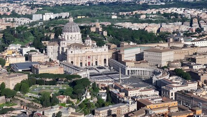 Obraz premium San Pedro Church In Rome Lazio Italy. Stunning Baroque Church Contrasts With The Landscape . Industrial Landscape Buildings Stunning. Urban Buildings Town. Rome Lazio.