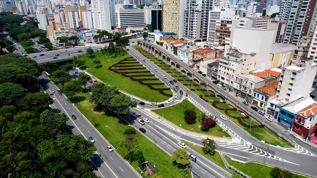 23Rd May In Sao Paulo Brazil. Capturing The Hustle And Bustle Of A Vibrant City From Above. Business Sky Downtown Cityscape. Business Downtown Panorama. Sao Paulo Brazil.