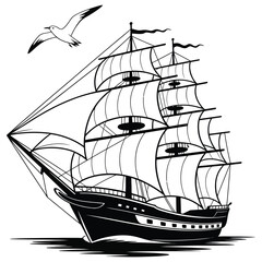 pirate ship silhouette