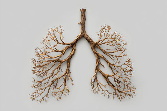 Intricate branching structure resembling human lungs displayed on a neutral background showcasing natural artistry and organic forms