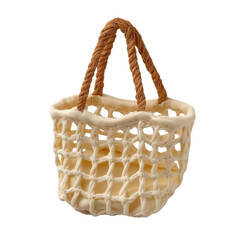 Elegant Natural Cotton Basket with Twisted Rope Handle for Home Decor and Stylish Storage Solutions