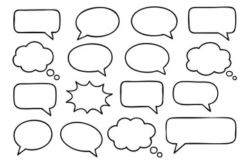 Collection of diverse speech and thought bubbles
