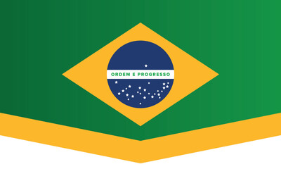 Obraz premium Brazil flag. Brazil Independence Day. Happy national holiday. Freedom day. Celebrate annual in September 7. Patriotic brazilian design. Poster, card, banner, template, background. Vector illustration