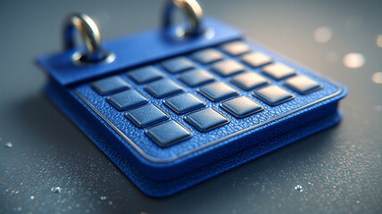 鮮やかな青い立体カレンダーアイコンデザイン