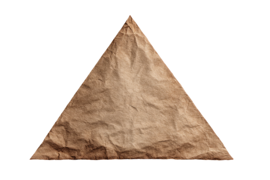 Crinkled, tan triangle shape, abstract design
