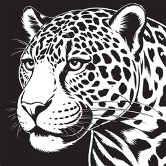 leopard head silhouette and leopard head vector with white background