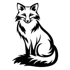 Obraz premium Elegant Fox Silhouette in Tribal Style